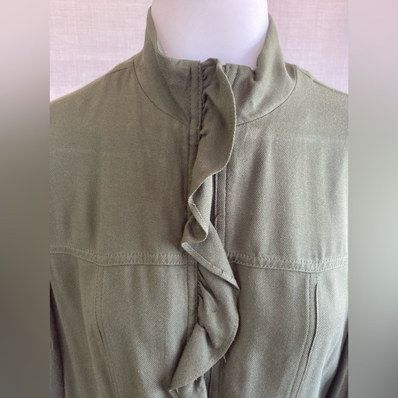 XS ruffled front anorak jacket Maurices army, green light weight zip up coat - Picture 6 of 10